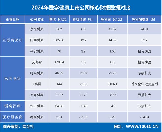 京东健康阿里健康利润一骑绝尘2024年数字上市公司财报透视(图1)